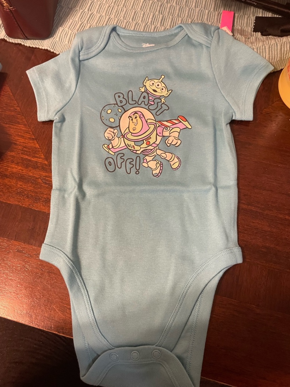 Disney Light Blue Buzz Lightyear 'Blast Off!' Graphic One-Piece